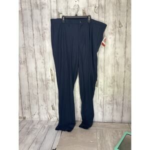 Reebok Men's Navy Blue Straight Fit Dress Pants